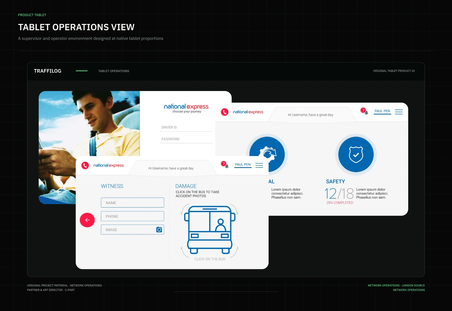 Traffilog operations view on tablet