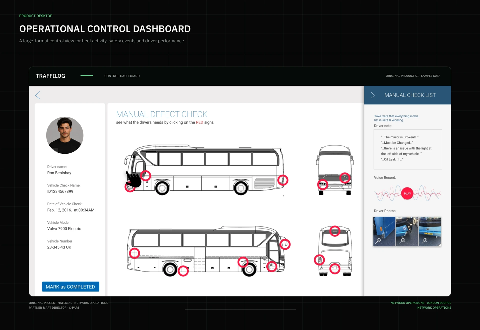 Traffilog operational control dashboard