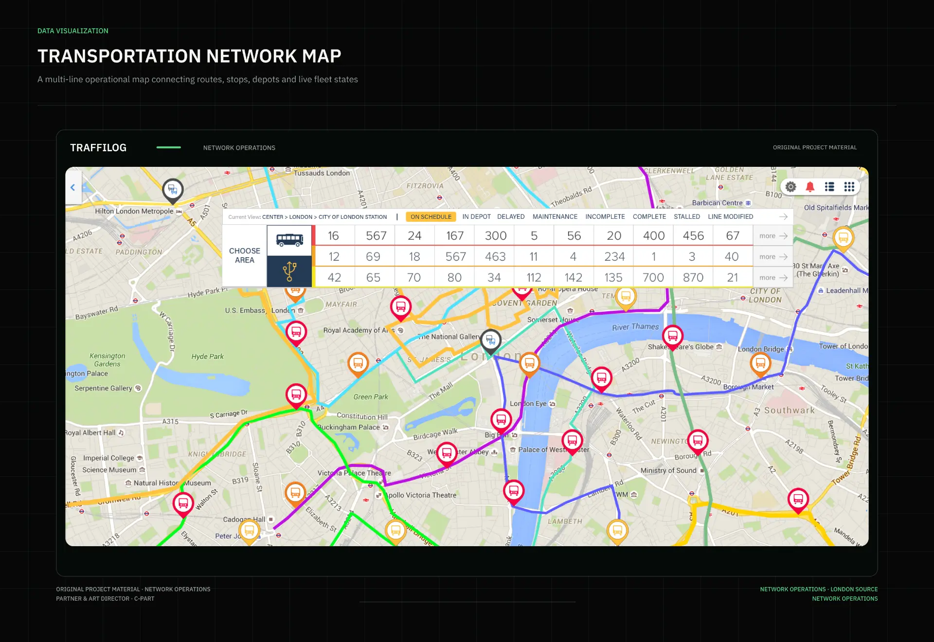 Traffilog transportation network map