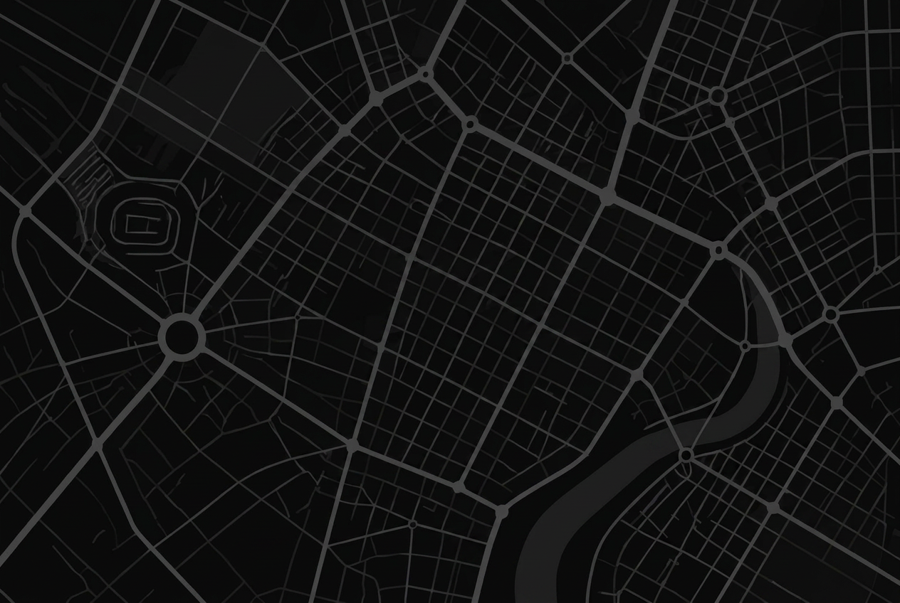 Abstract operational map with a live route line